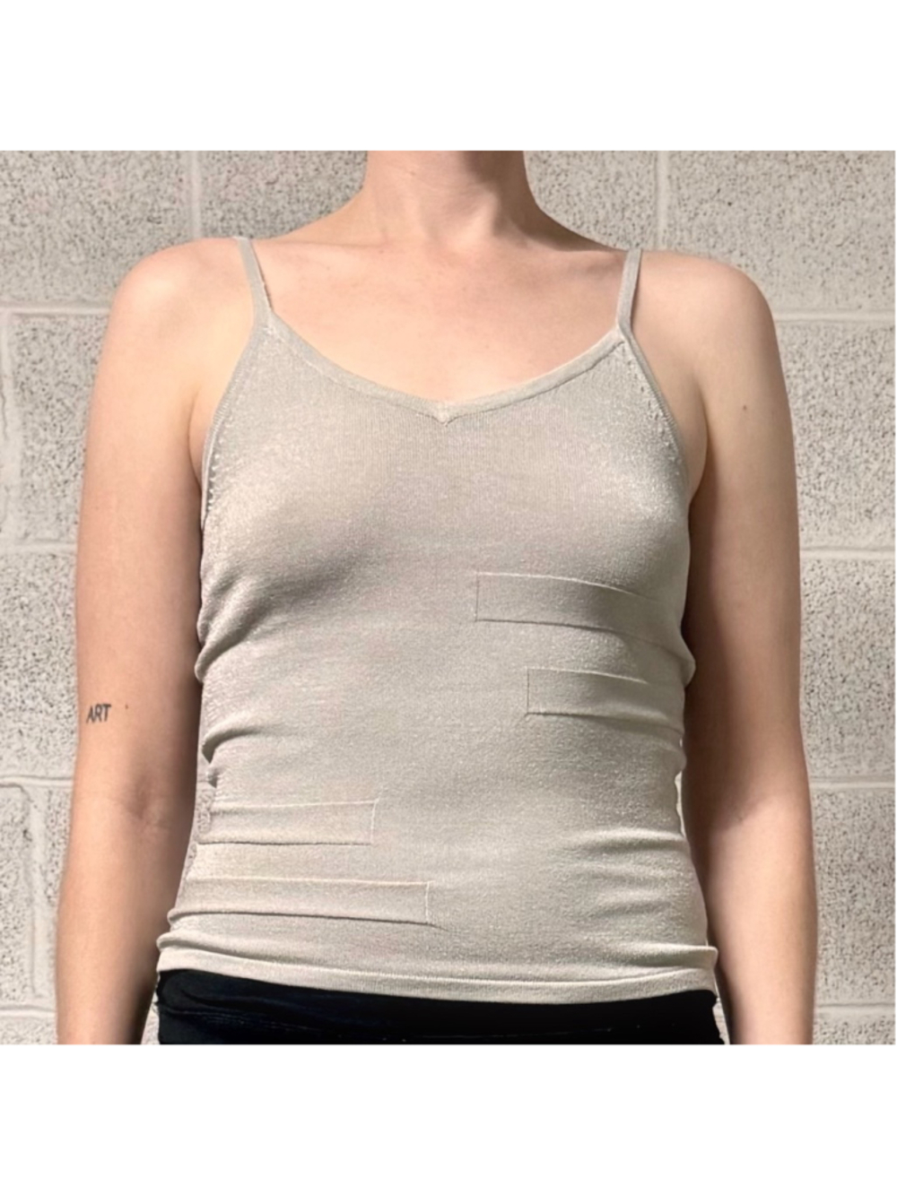 Silver Champagne Shimmer Cami Top Size Small